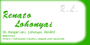 renato lohonyai business card