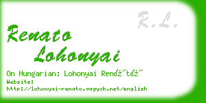 renato lohonyai business card